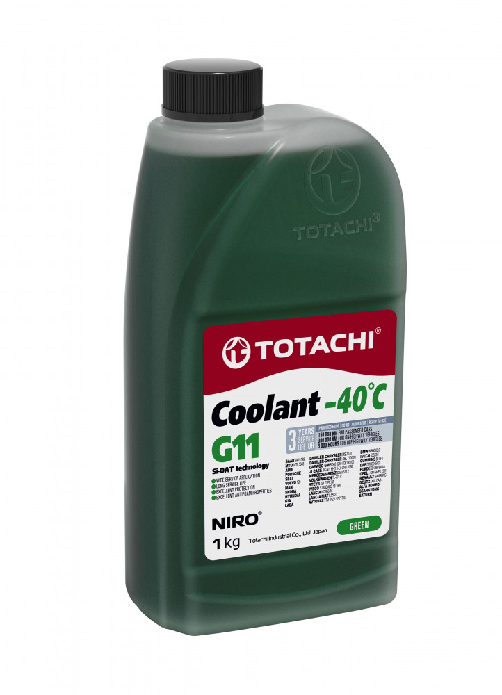 Антифриз TOTACHI NIRO Coolant Green -40C G11 1кг