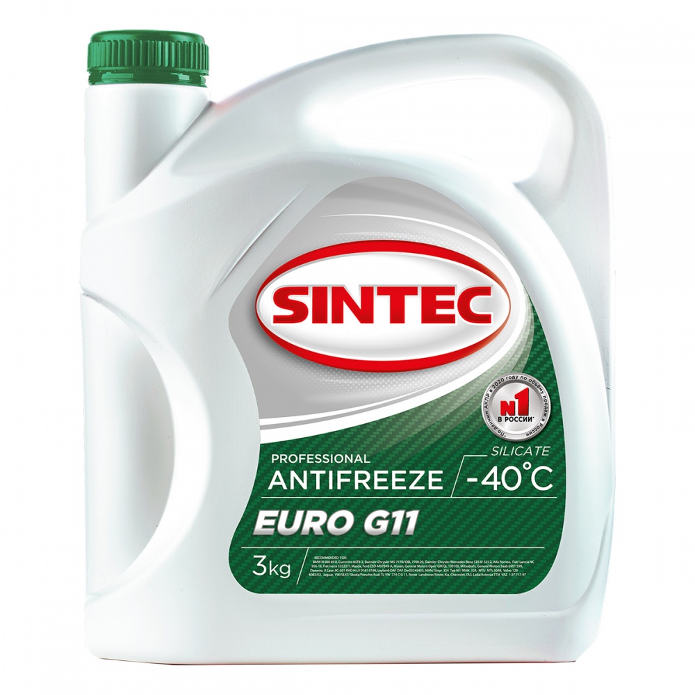 Антифриз Sintec Euro (зеленый) G 11 3кг (-40 С)
