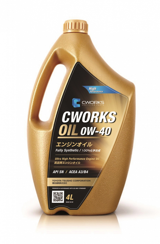 CWORKS OIL 0W40 API SN ACEA  A3/B4 4л