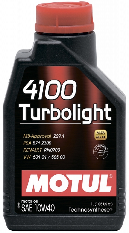 MOTUL 4100 Turbolight 10W40 1л (п/синт)