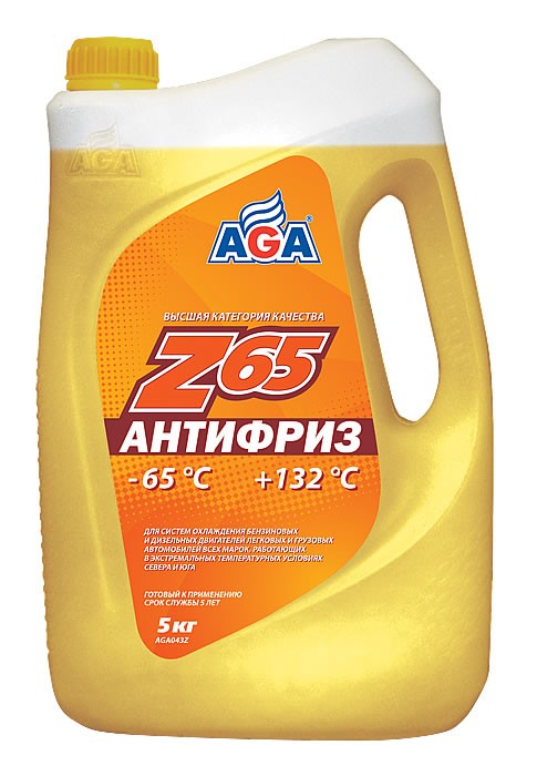 Антифриз AGA-043Z 65 (желтый)  -65С до +132С 5л/5,3кг