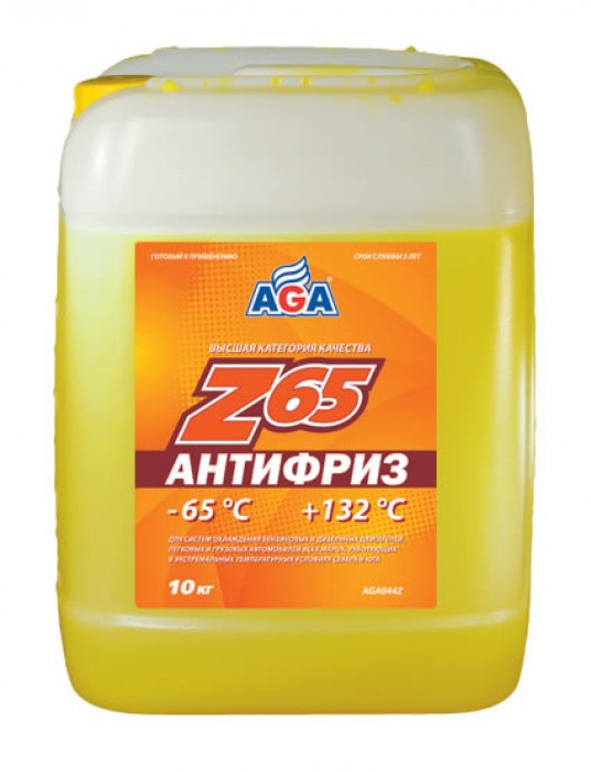 Антифриз AGA-044Z 65 (желтый)  -65С до +132С 10л / 10,7кг