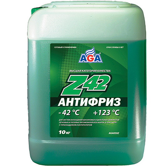 Антифриз AGA-050Z 42 (зеленый)  -42С до +123С 10л / 10,7кг