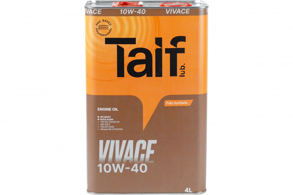 TAIF VIVACE 10W40 4л (синт) API: SN/CF