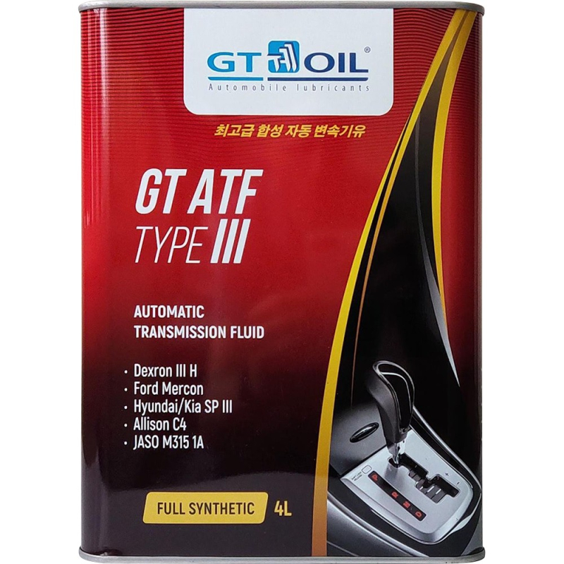 GT OIL  ATF TYPE III Dexron III H 4л (АКПП, гидроусилителя руля и гидрав. сцеплений)