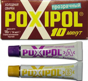 Холодная сварка "Poxipol"  прозрачный (красная уп.) 14мл