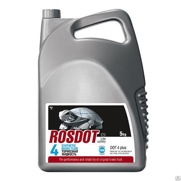 Тормозная жидкость РосДОТ DOT 4 (черепашка) 5кг
