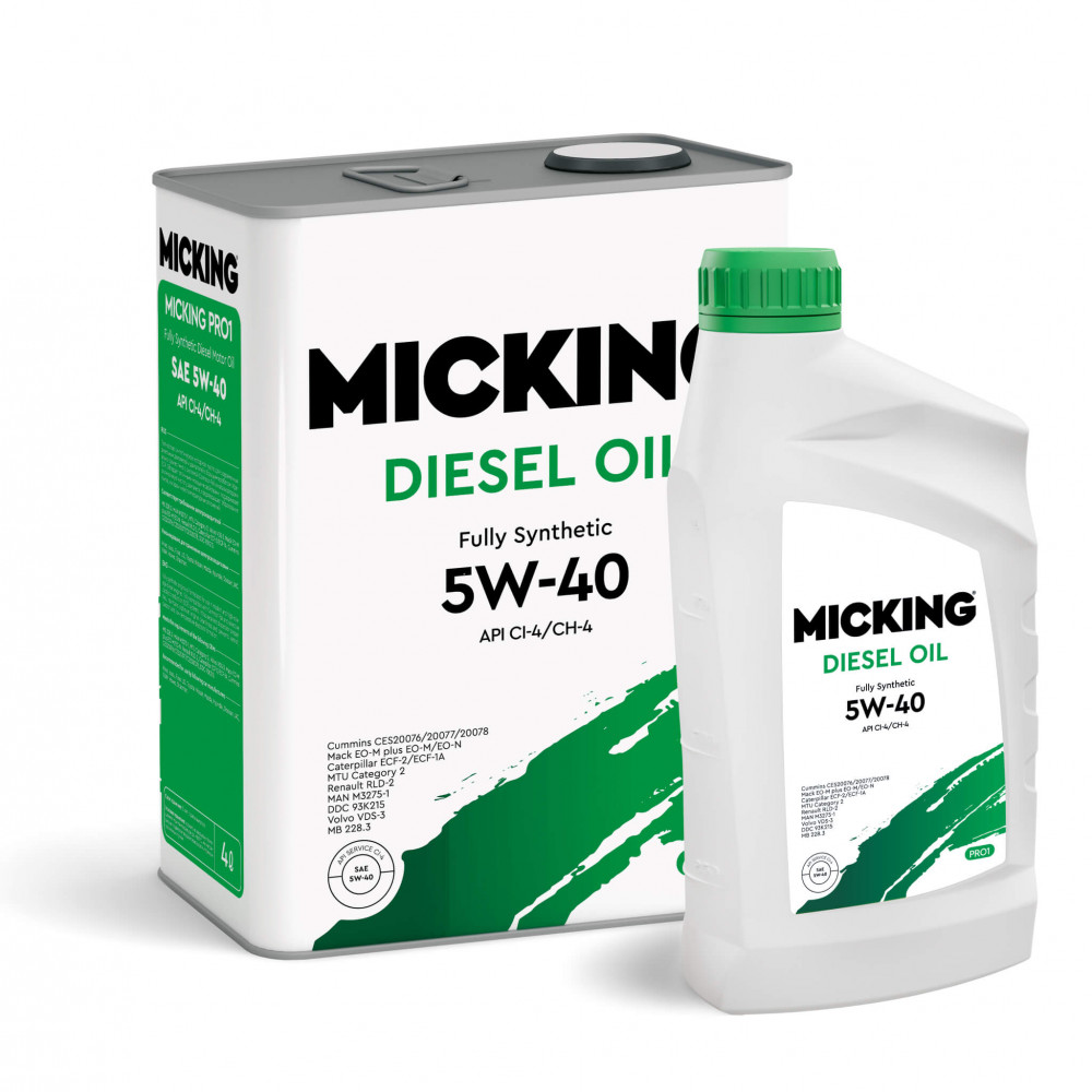 Micking Diesel Oil PRO1 5W40 синт API CI-4/CH-4 Акция (4л+1л=5л) AM1156