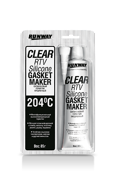 Силиконовый герметик-прокладка высокотемпературный RUNWAY 85 гр. (серый)